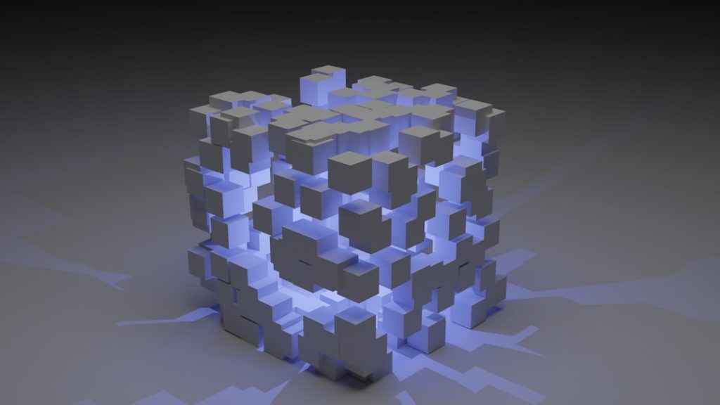3D illustration of blocks in a cubical box with blue light inside it.
「 LOGO / BRAND / 3D design 」 
WhatsApp: +917559305753
Email: shubhamdhage000@gmail.com